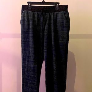 heathered dark green joggers